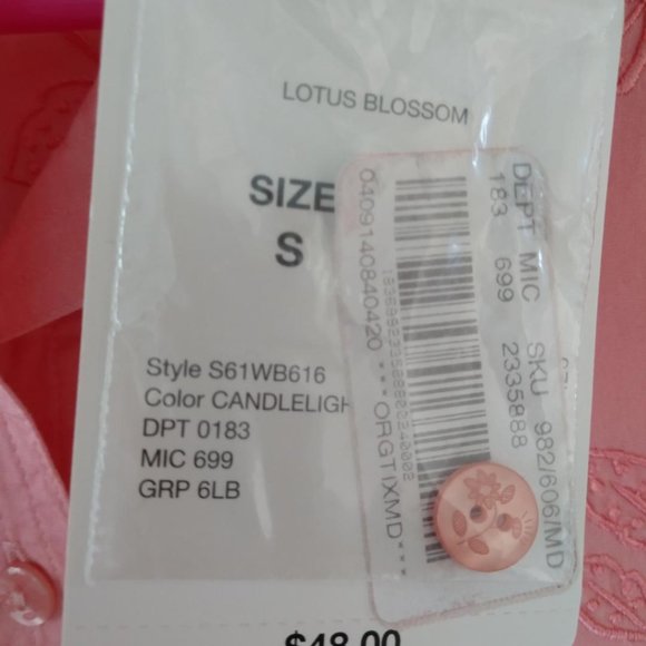 Ladies Bechamel Lotus Blossom Embroidered Blouse Small 3/4 Sleeve - Picture 5 of 10